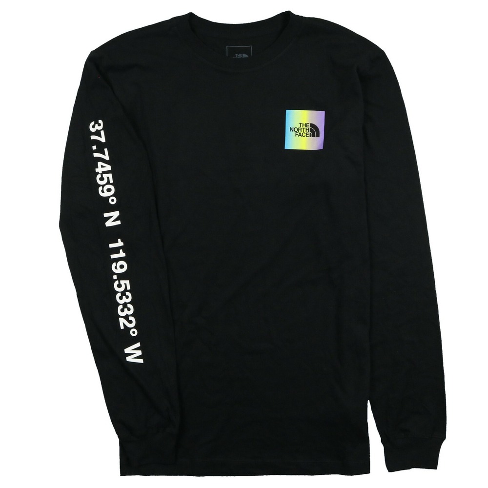 The North Face Distorted Half Dome Long Sleeve Shirt Black Purple NF0A5IVGJK3 S